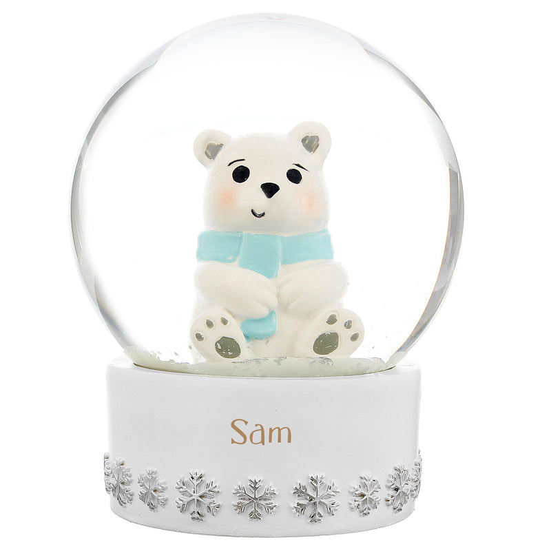 Personalised Polar Bear Any Name Snow Globe