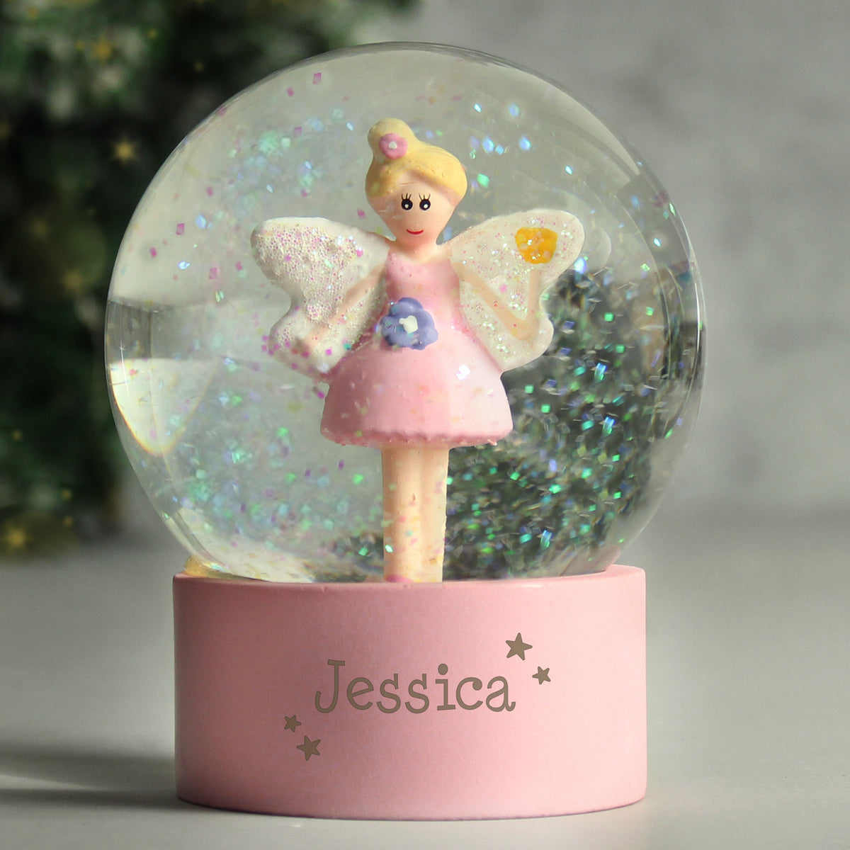 Personalised Fairy Any Name Glitter Snow Globe – alternative view