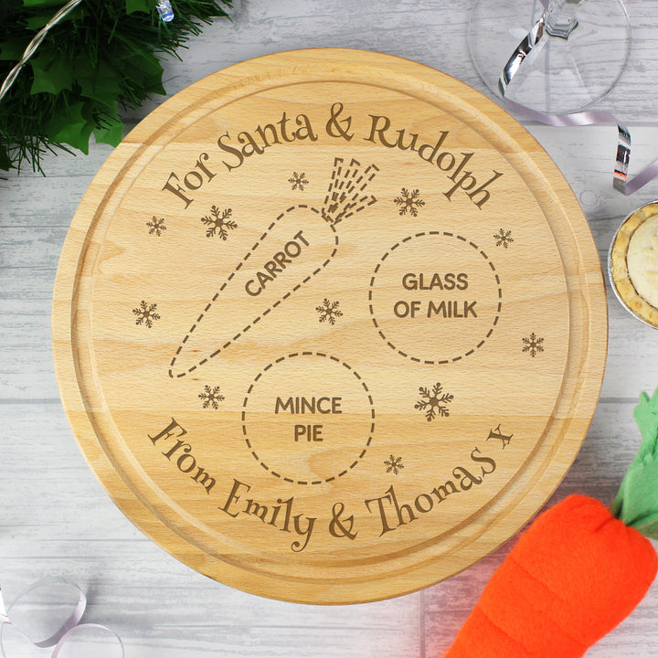 Personalised Christmas Eve Mince Pie Board, The Personal Shop, personalised gifts
