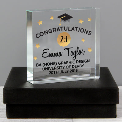 Personalised Congratulations Graduation Large Crystal Token - The Personal Shop