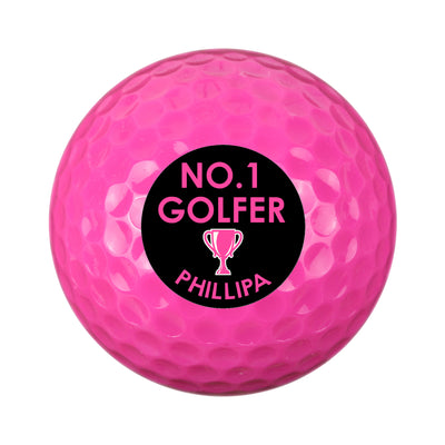 Personalised No.1 Golfer Pink Golf Ball - The Personal Shop