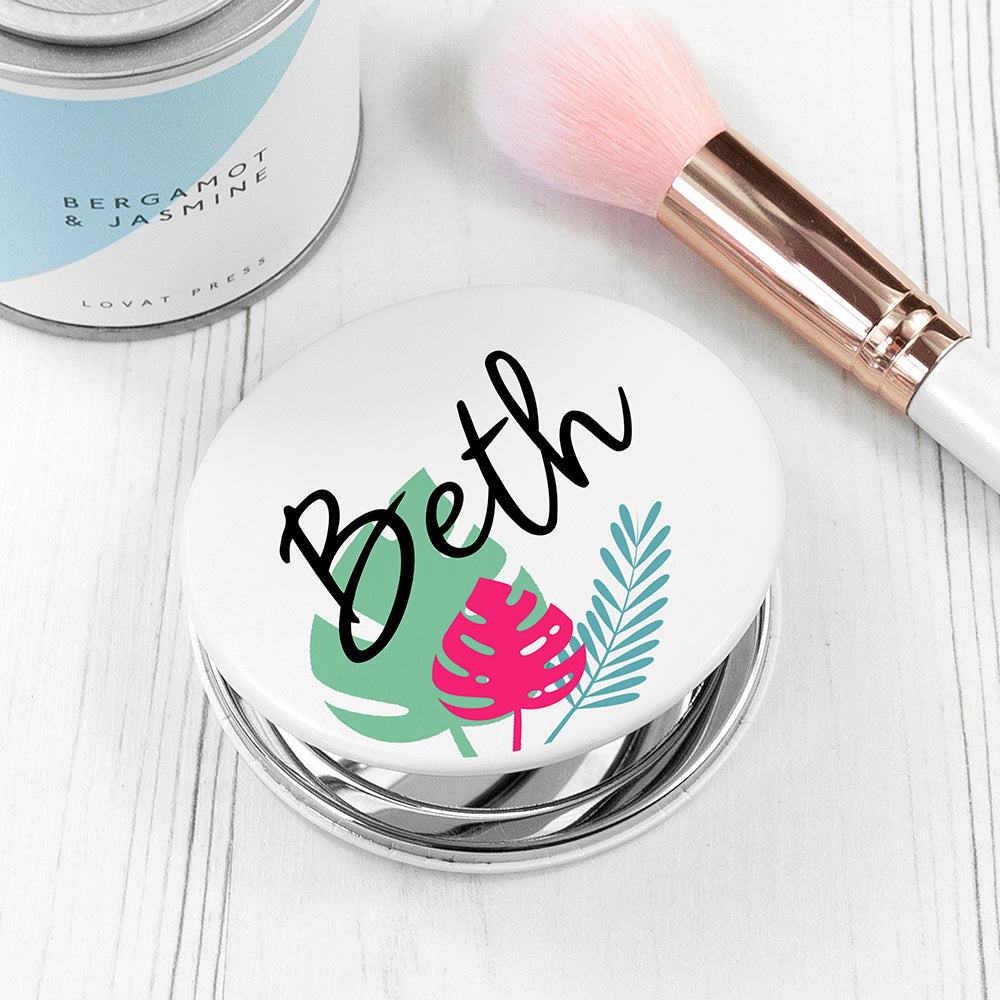 Personalised Tropical Compact Mirror