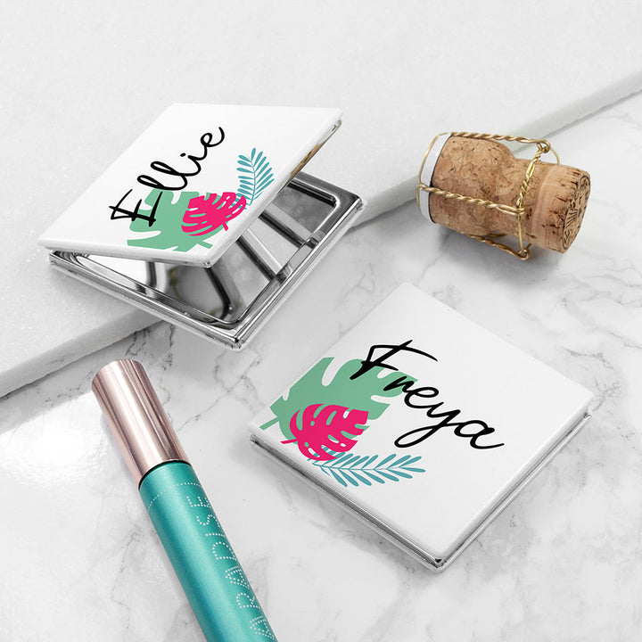 Personalised Tropical Compact Mirror