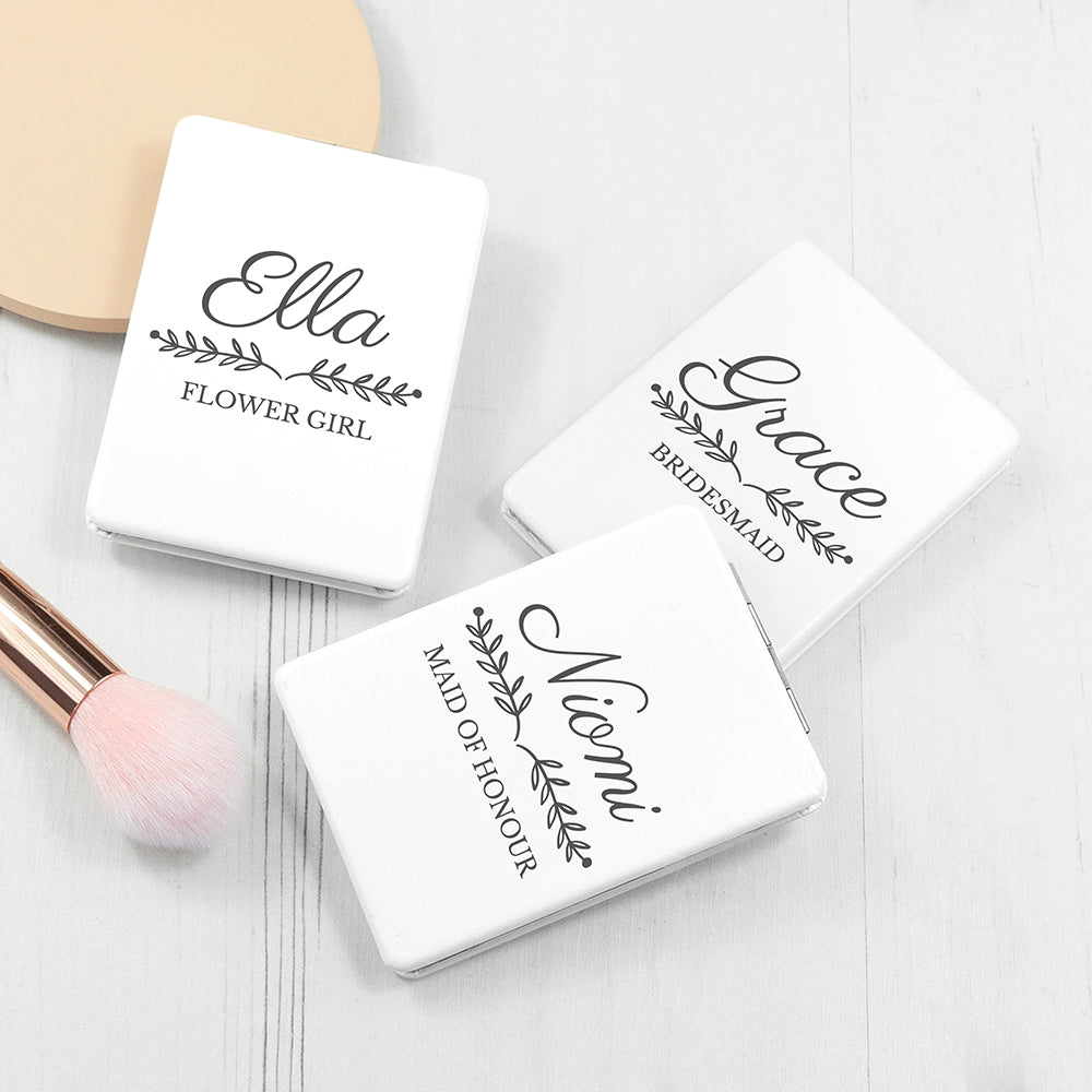 Personalised Bridal Party Compact Mirror