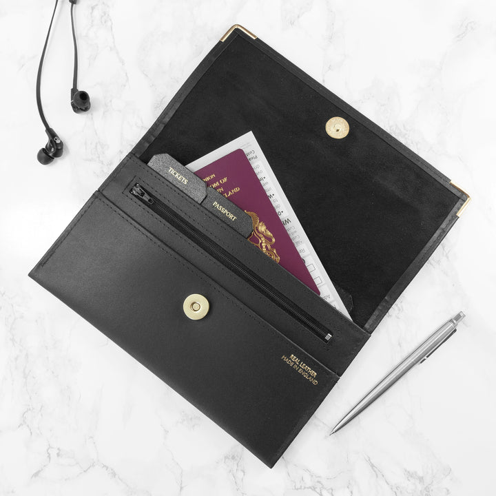 Personalised Luxury Leather Travel Organiser