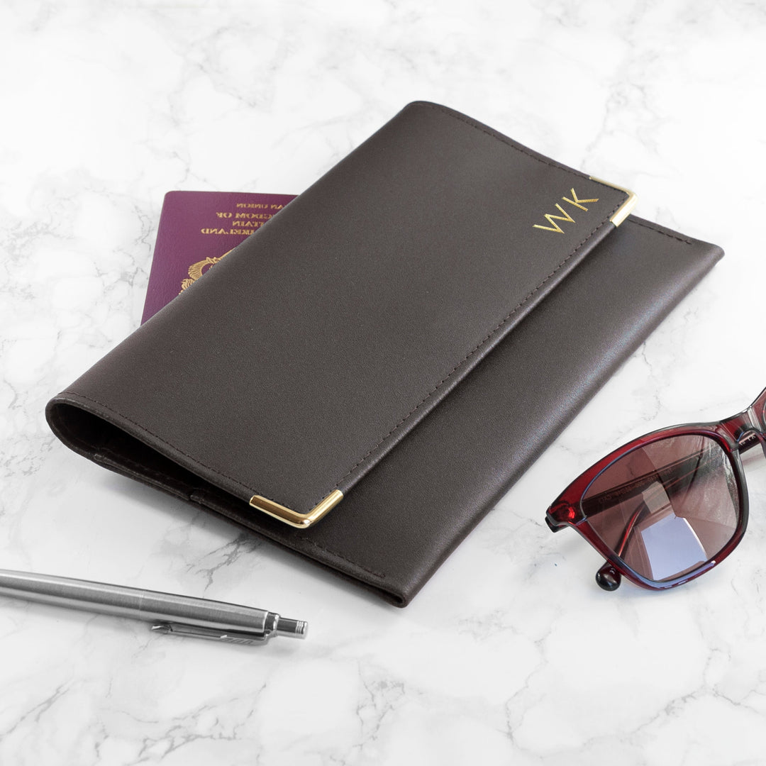 Personalised Luxury Leather Travel Organiser