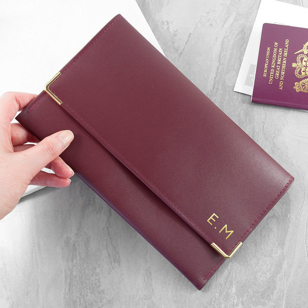 Personalised Luxury Leather Travel Organiser