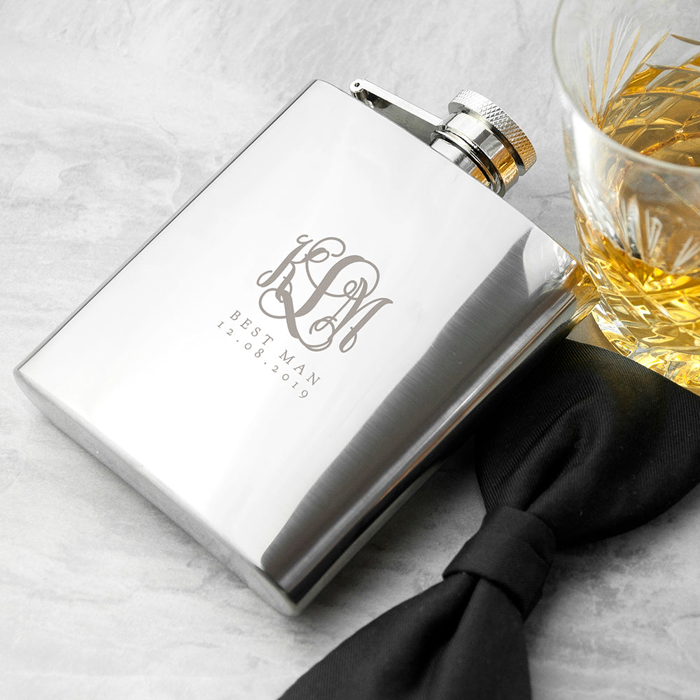 Personalised Monogrammed 6oz Hip Flask