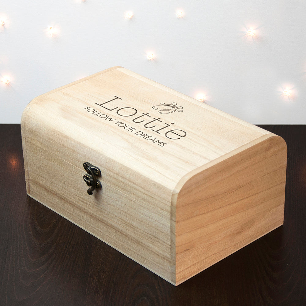 Personalised New Baby Booties Keepsake Chest