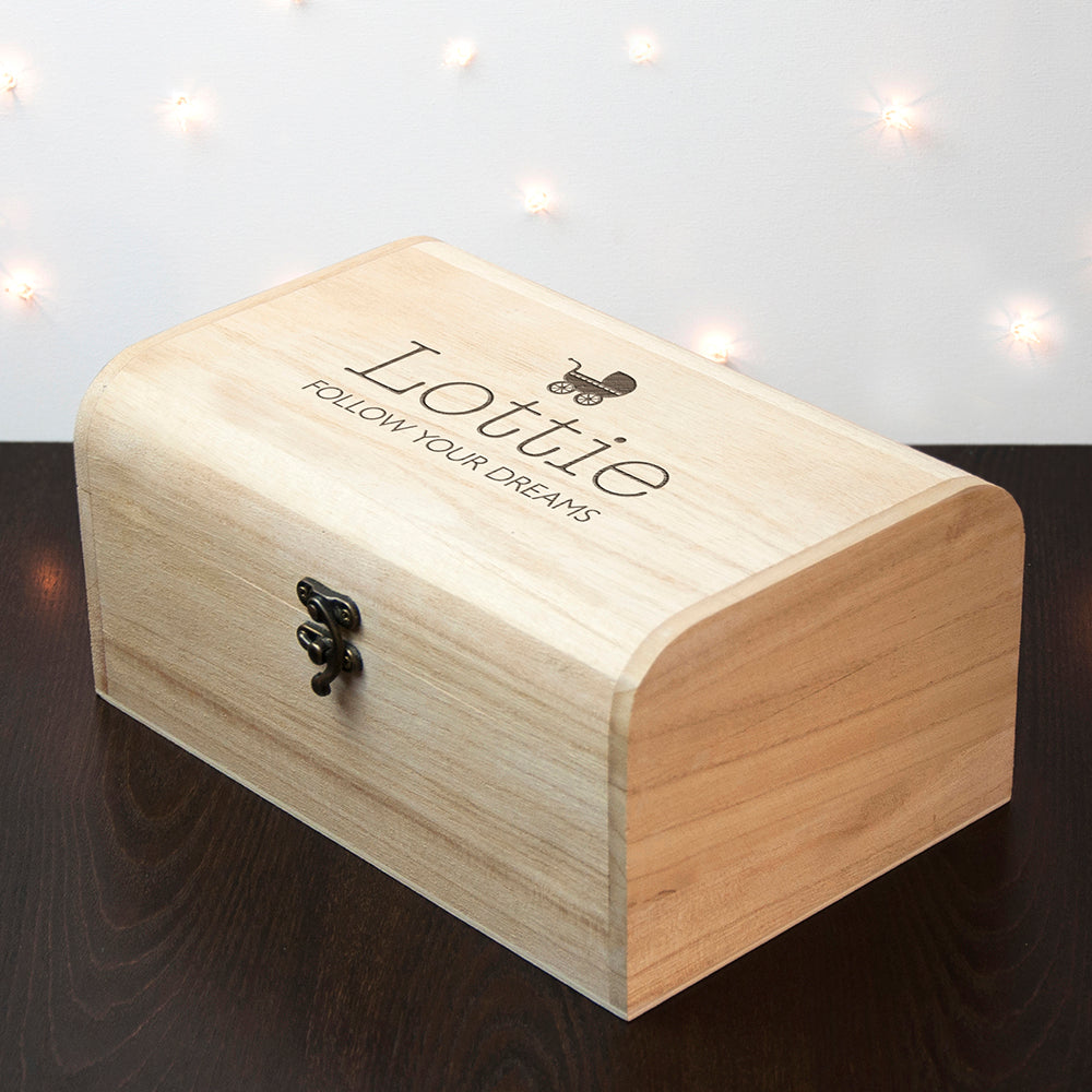 Personalised New Baby Pram Keepsake Chest