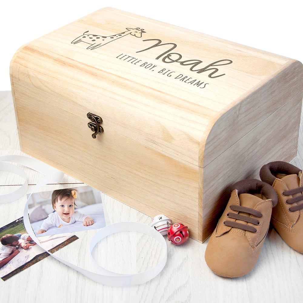 Personalised Baby Giraffe Keepsake Chest