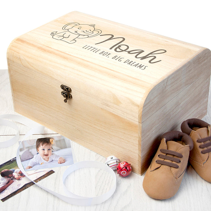 Personalised Baby Elephant Keepsake Chest