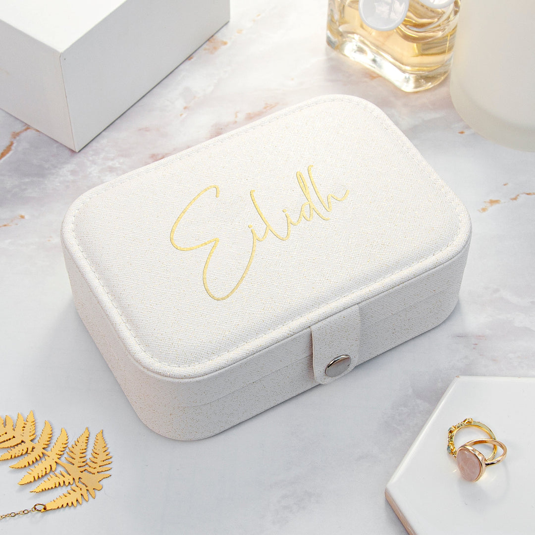 Personalised Blush Pink Jewellery Case
