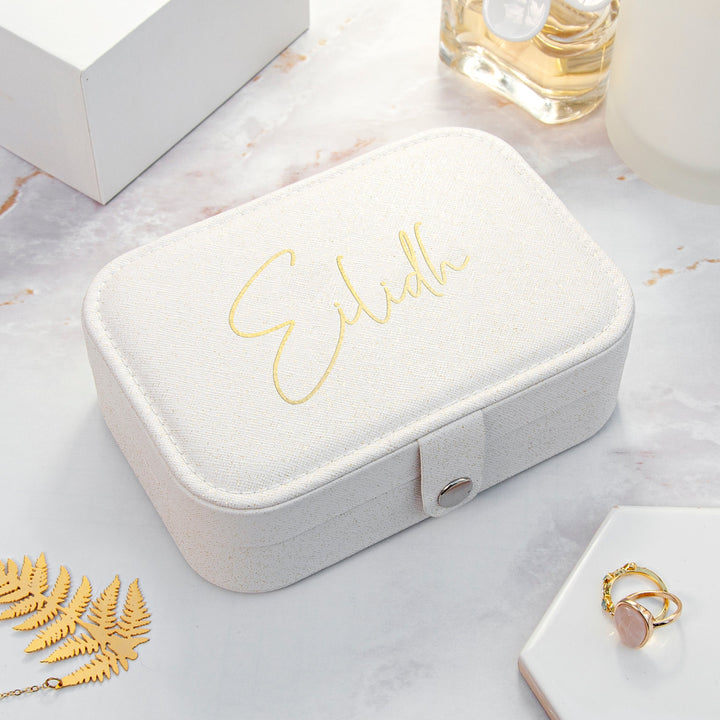 Personalised Blush Pink Jewellery Case
