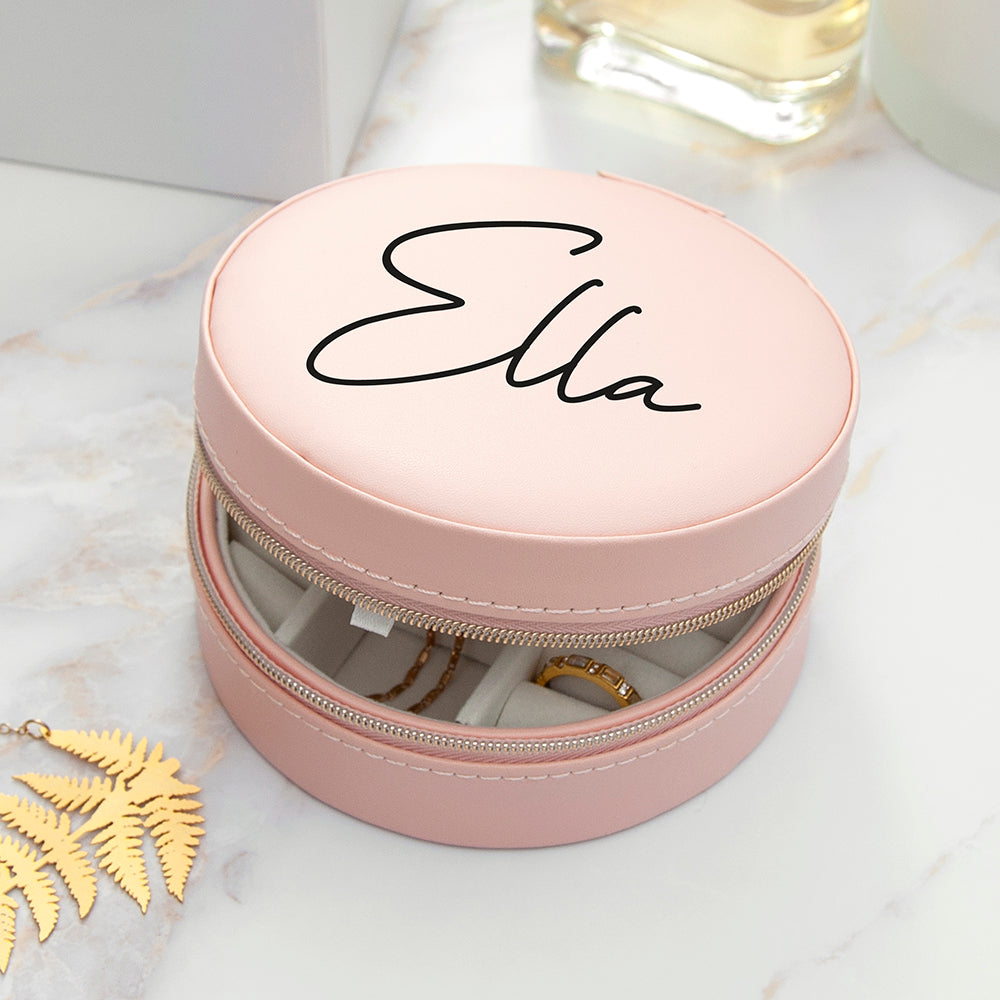 Personalised Blush Pink Jewellery Case