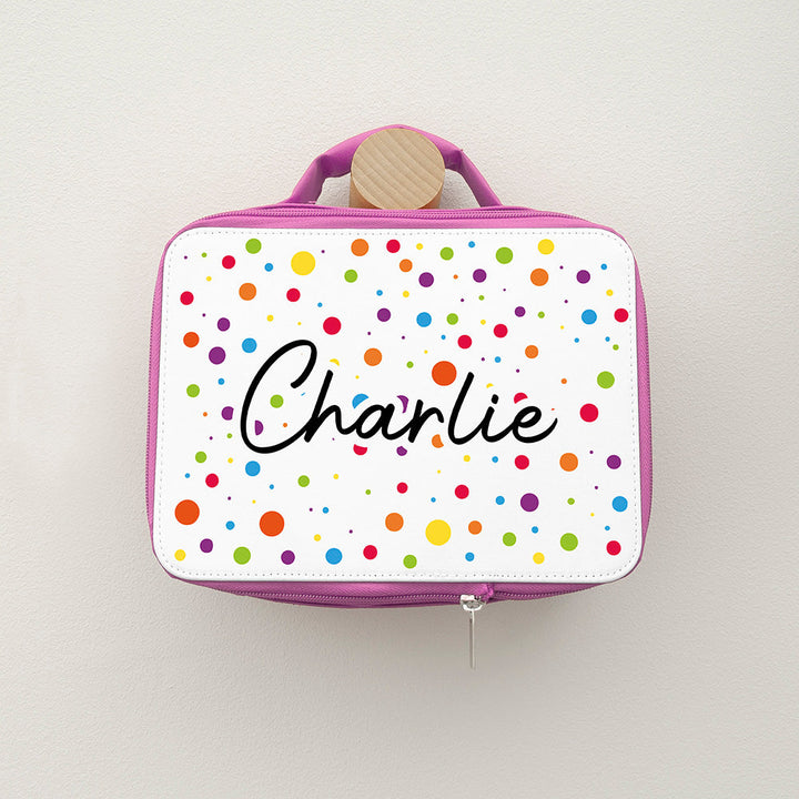Personalised Kids Fun Polka Dot Lunch Bag