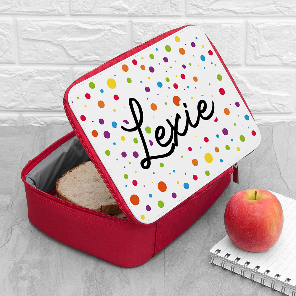 Personalised Kids Fun Polka Dot Lunch Bag