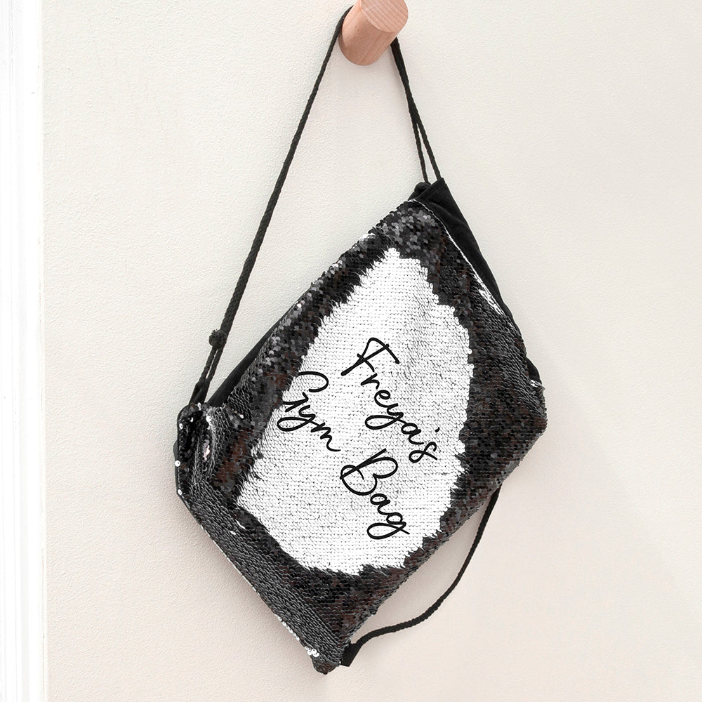 Personalised Kids Hidden Message Sequin Drawstring Gym Bag