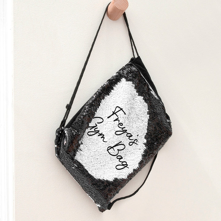 Personalised Kids Hidden Message Sequin Drawstring Gym Bag