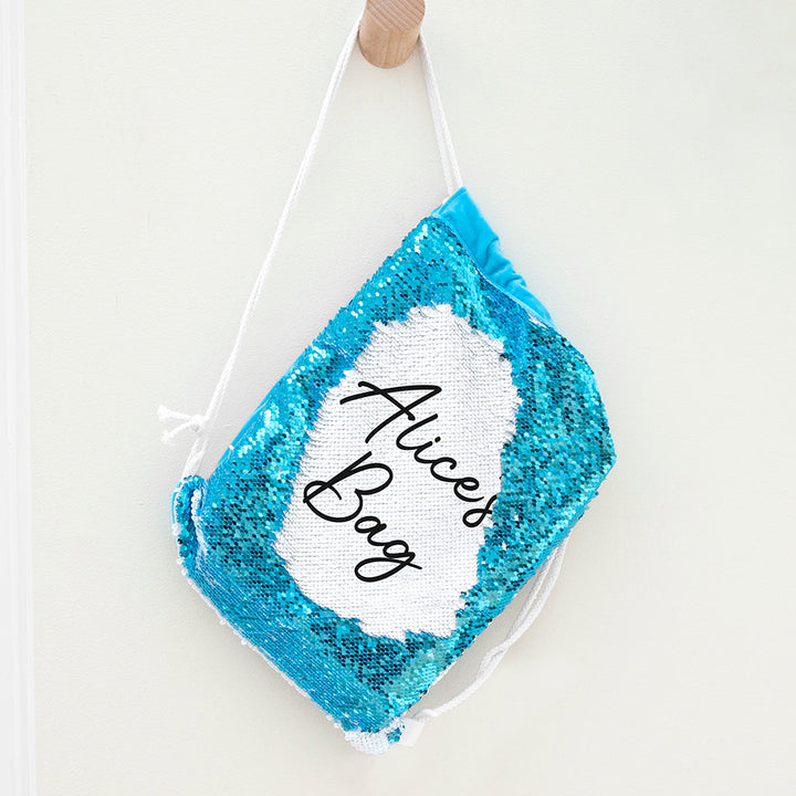 Personalised Kids Hidden Message Sequin Drawstring Gym Bag