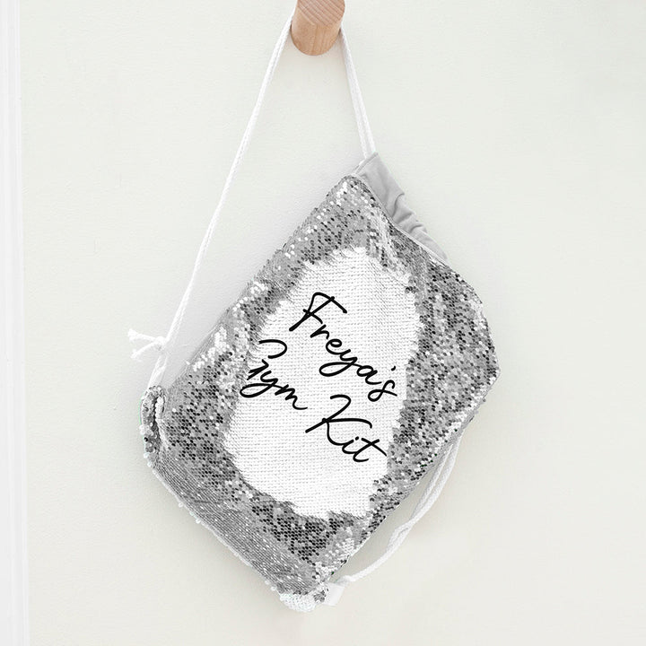 Personalised Kids Hidden Message Sequin Drawstring Gym Bag