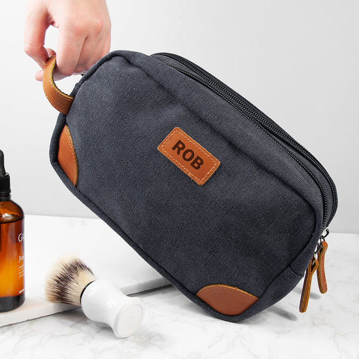 Personalised Deluxe Denim Wash Bag