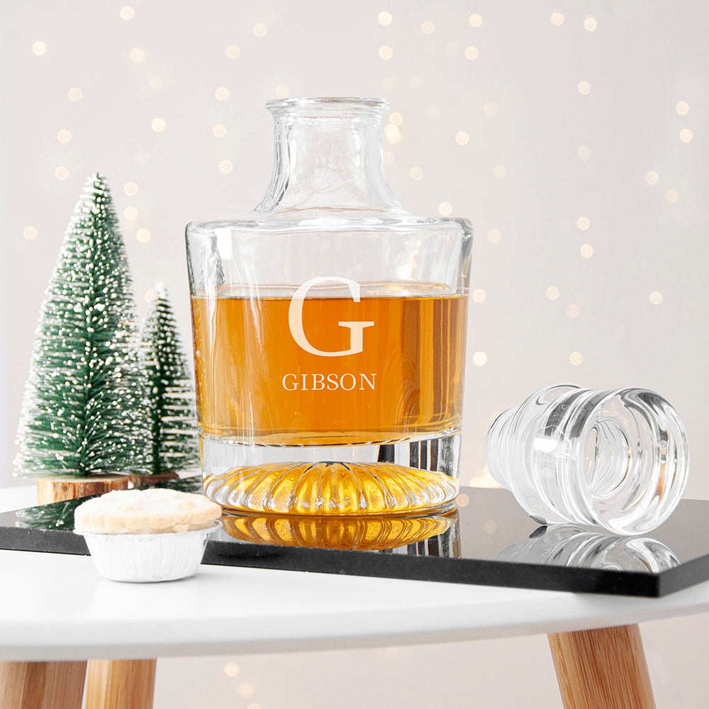 Personalised Elegance Monogram Round Decanter