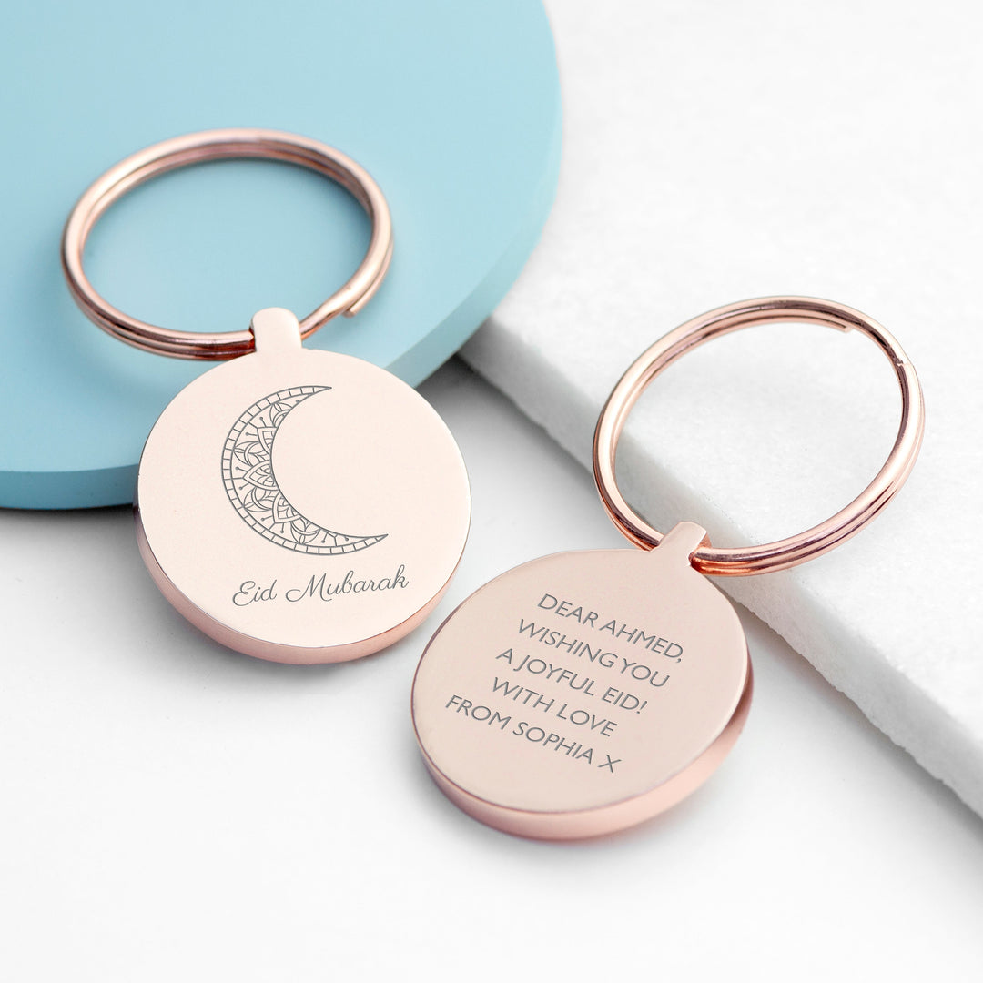 Personalised Eid Mubarak Special Person Round Keyring