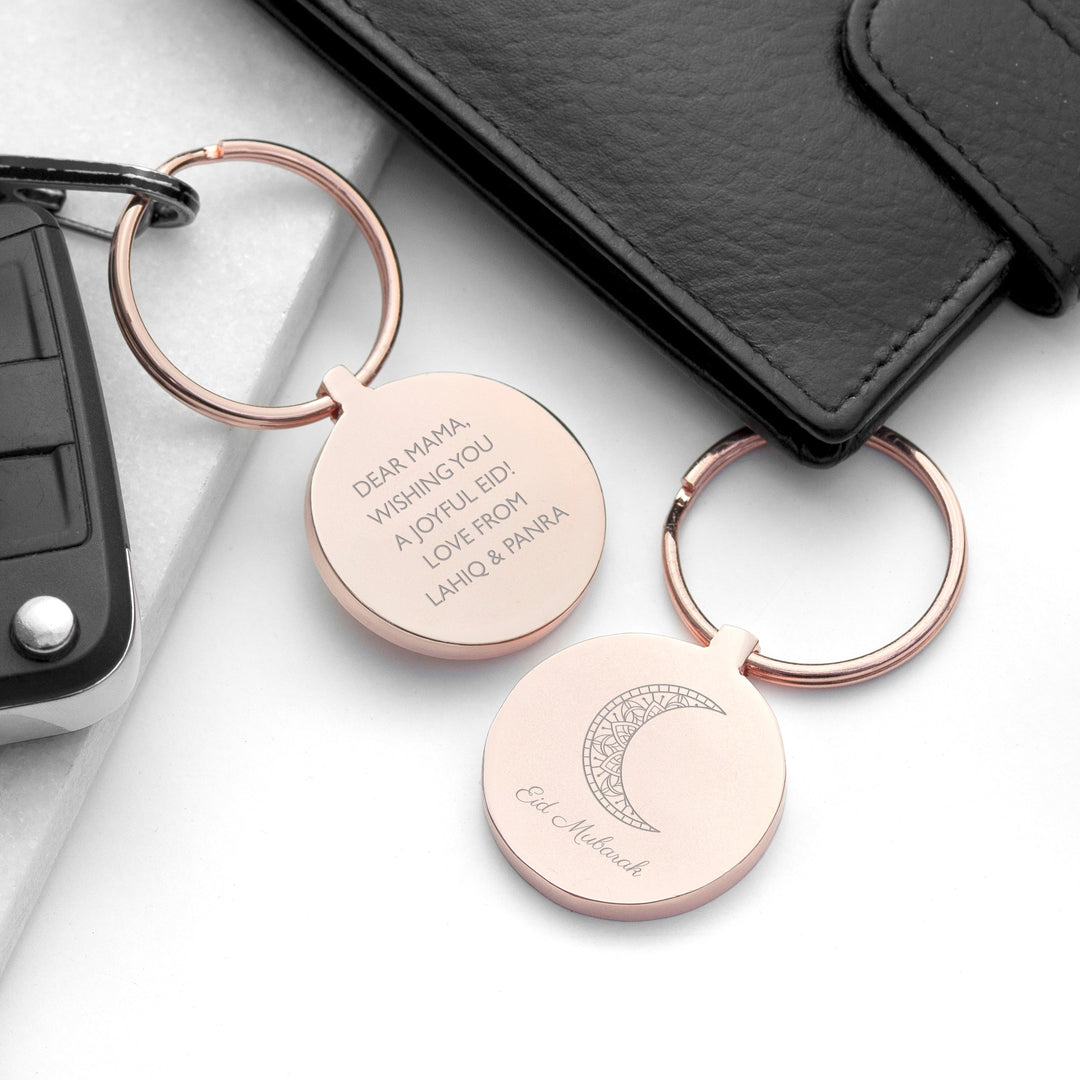 Personalised Eid Mubarak Special Person Round Keyring