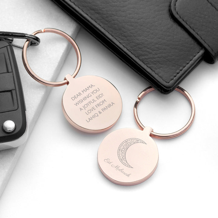 Personalised Eid Mubarak Special Person Round Keyring
