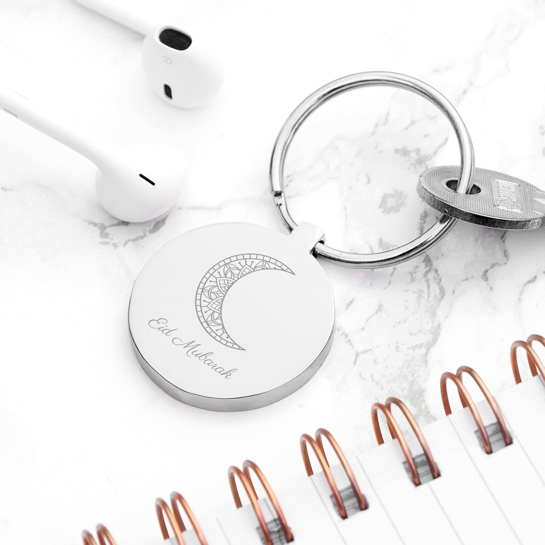 Personalised Eid Mubarak Special Person Round Keyring