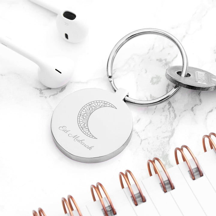Personalised Eid Mubarak Special Person Round Keyring