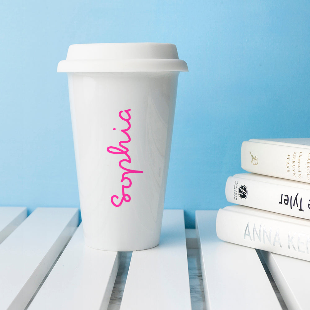 Personalised Summer Style Ceramic Travel Mug