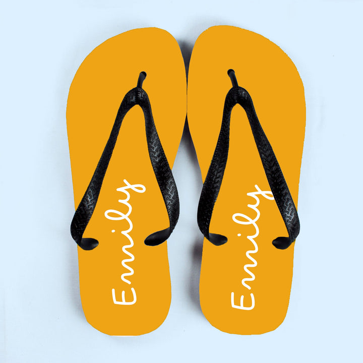 Personalised Summer Style Flip Flops - Yellow