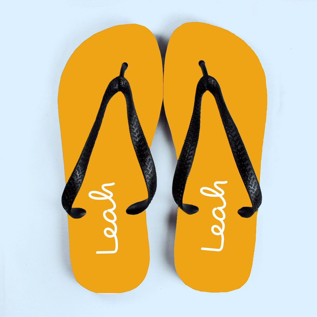 Personalised Summer Style Flip Flops - Yellow