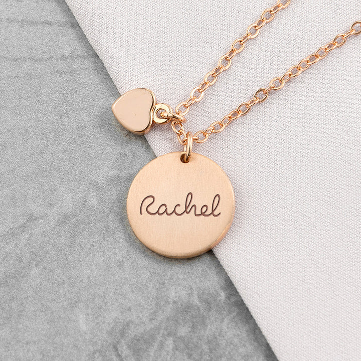 Personalised Summer Style Heart and Disc Necklace
