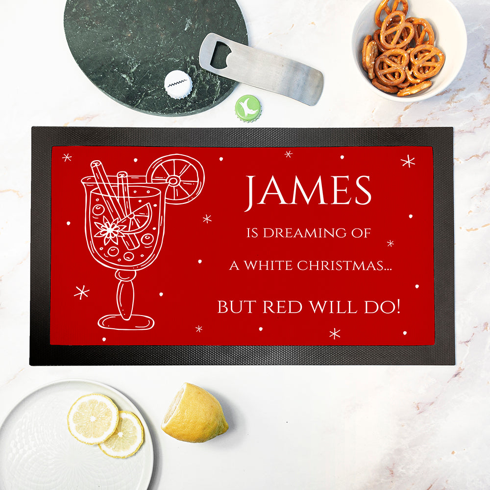 Personalised Wine Pun Bar Mat, The Personal Shop, personalised gifts