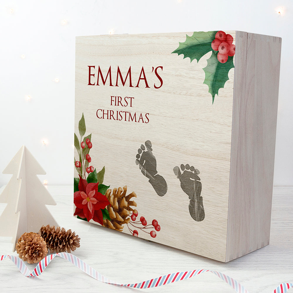 Personalised Baby's First Christmas Memento Box, The Personal Shop, personalised gifts