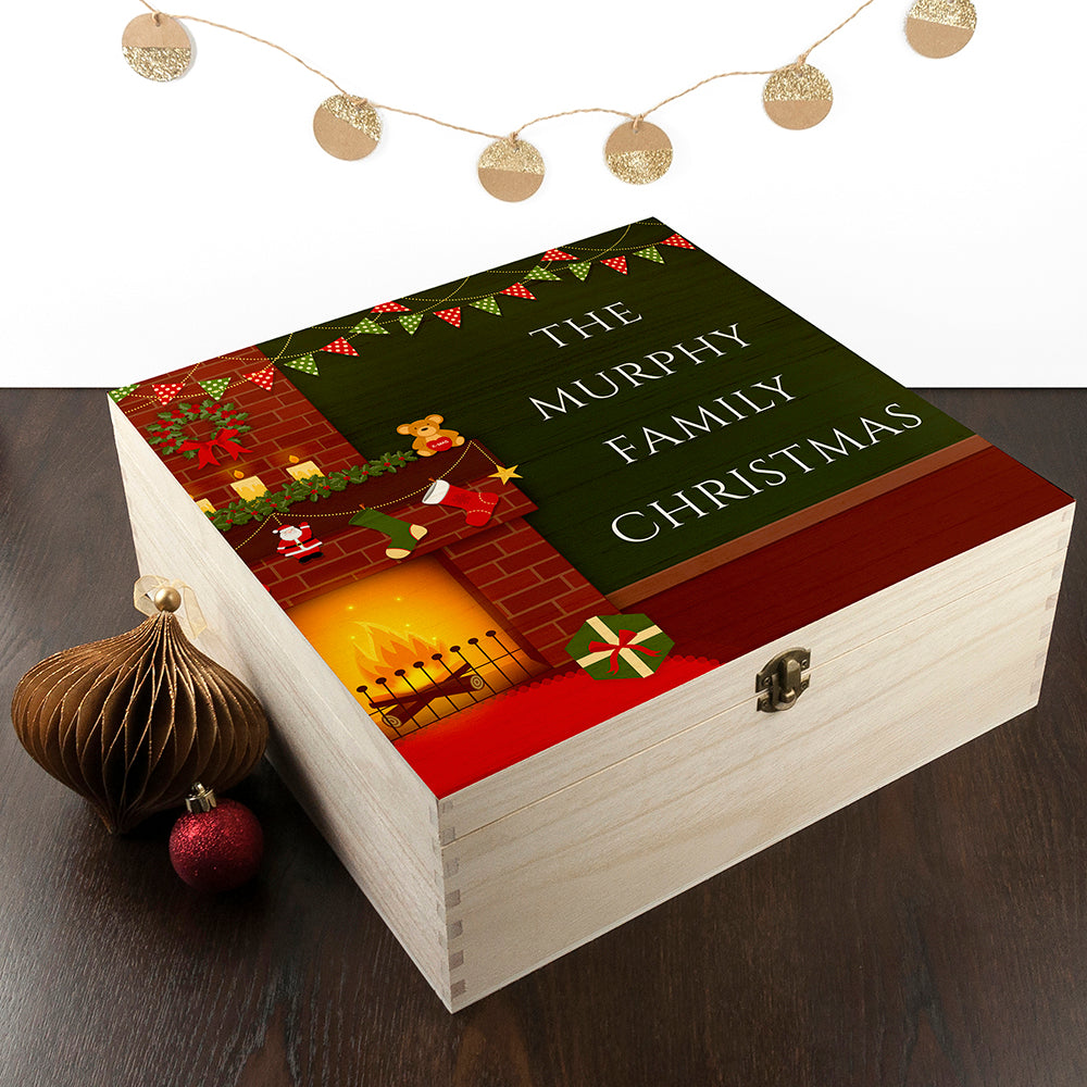 Personalised Fireplace Christmas Eve Box, The Personal Shop, personalised gifts
