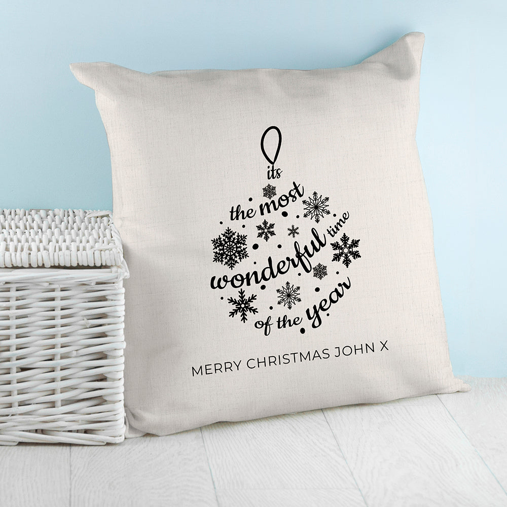 Personalised Bauble Cushion Cover, The Personal Shop, personalised gifts