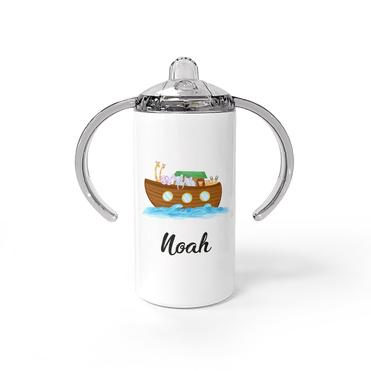Personalised Noah's Ark Kids Sippy Cup, The Personal Shop, personalised gifts