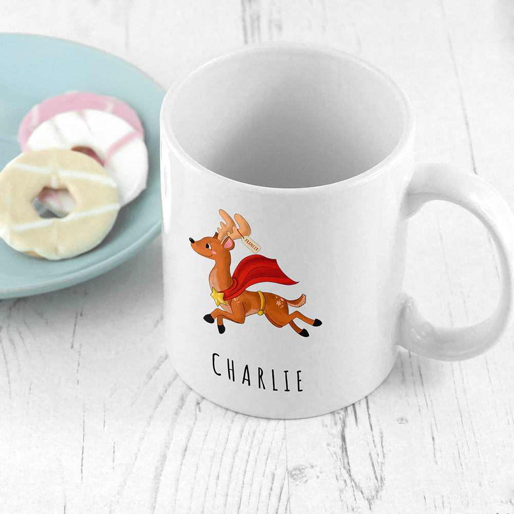 Personalised Reindeer Christmas White Mug, The Personal Shop, personalised gifts