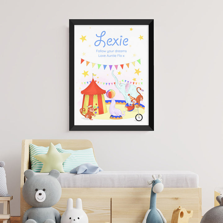 Personalised Circus Fun Framed Print