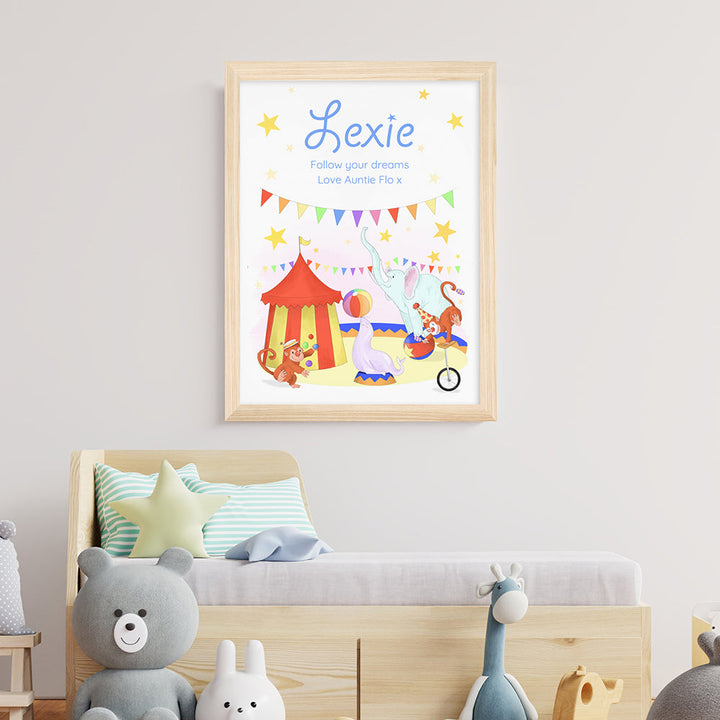 Personalised Circus Fun Framed Print