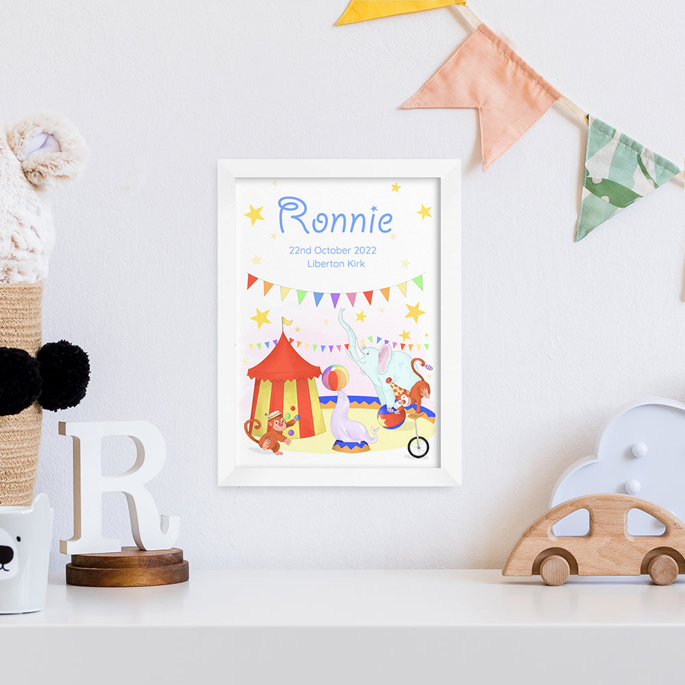 Personalised Circus Fun Framed Print