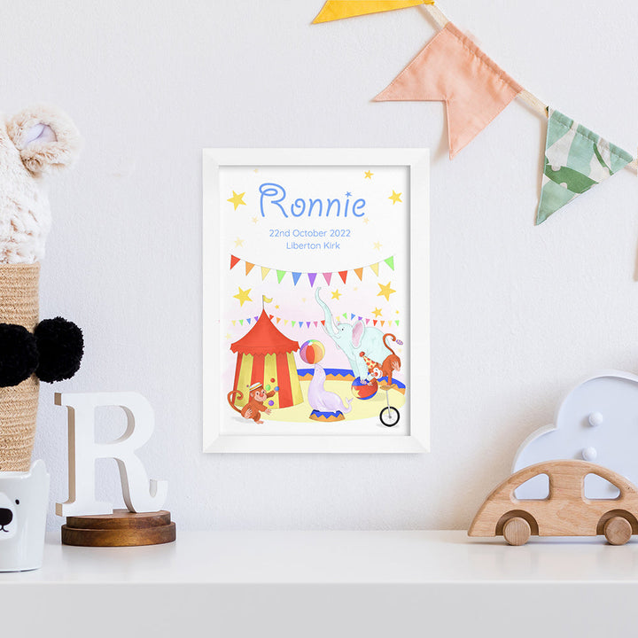 Personalised Circus Fun Framed Print