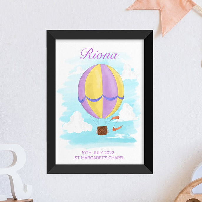 Personalised Hot Air Balloon Framed Print