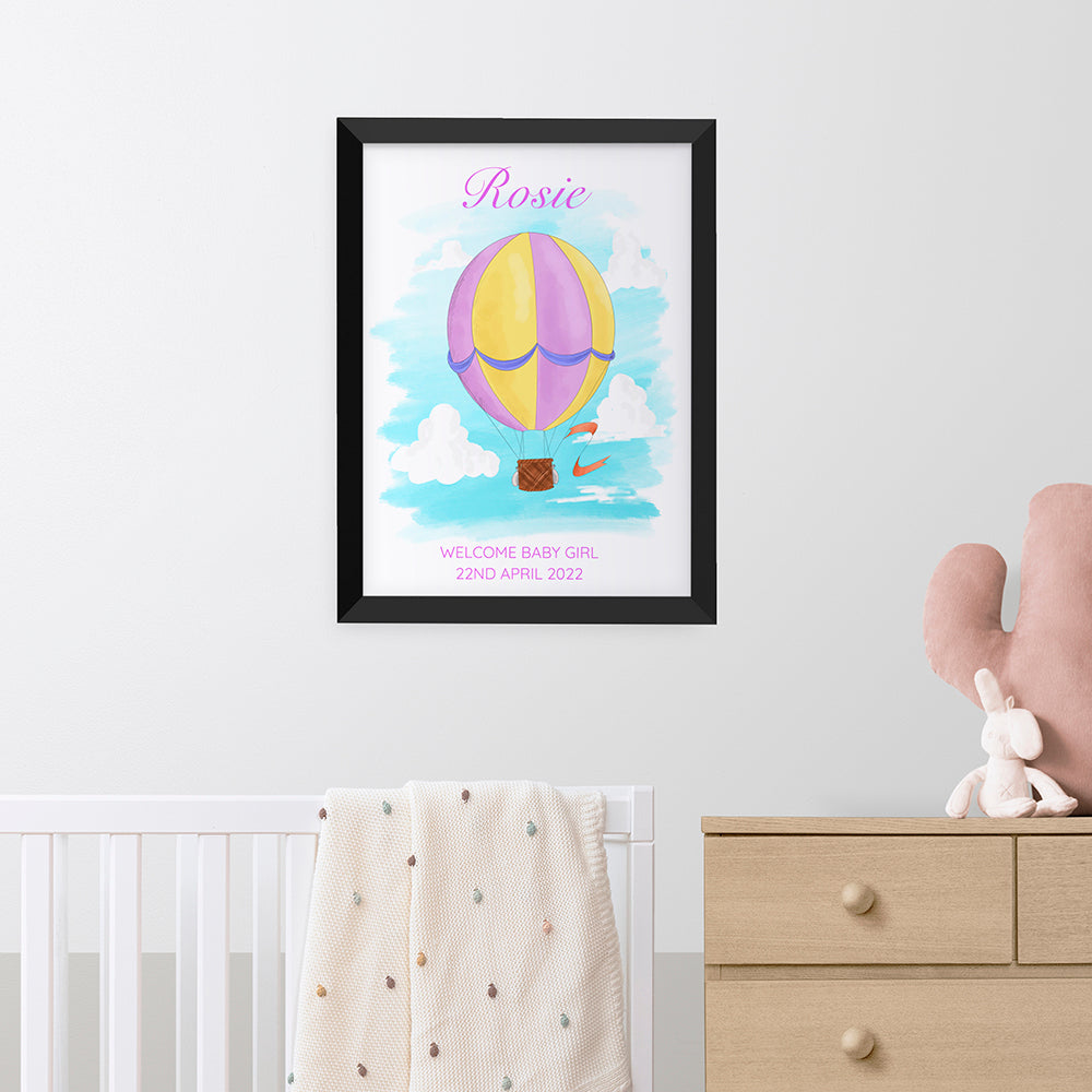 Personalised Hot Air Balloon Framed Print
