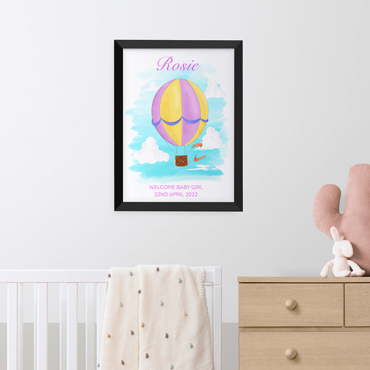 Personalised Hot Air Balloon Framed Print