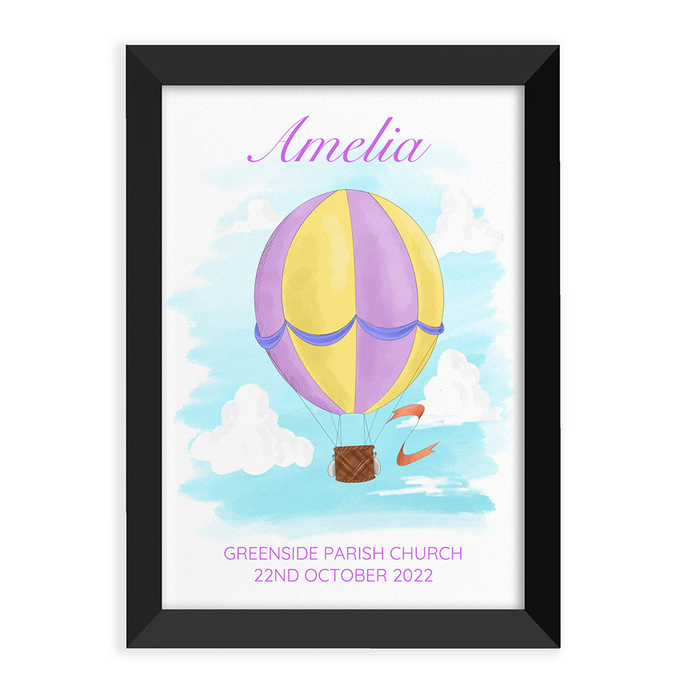 Personalised Hot Air Balloon Framed Print